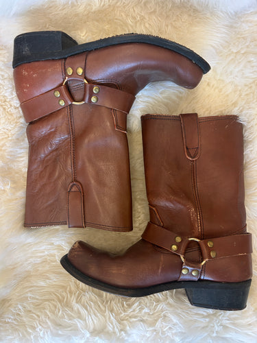 Vintage Brown Motorcycle Boots