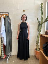 Load image into Gallery viewer, Vintage Black and Gold Collar Evan Piccone Evening Dress