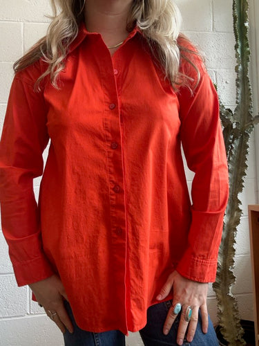 Pre-Loved Red Eileen Fisher Button Down