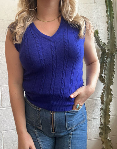 Vintage Blue Knit Vest