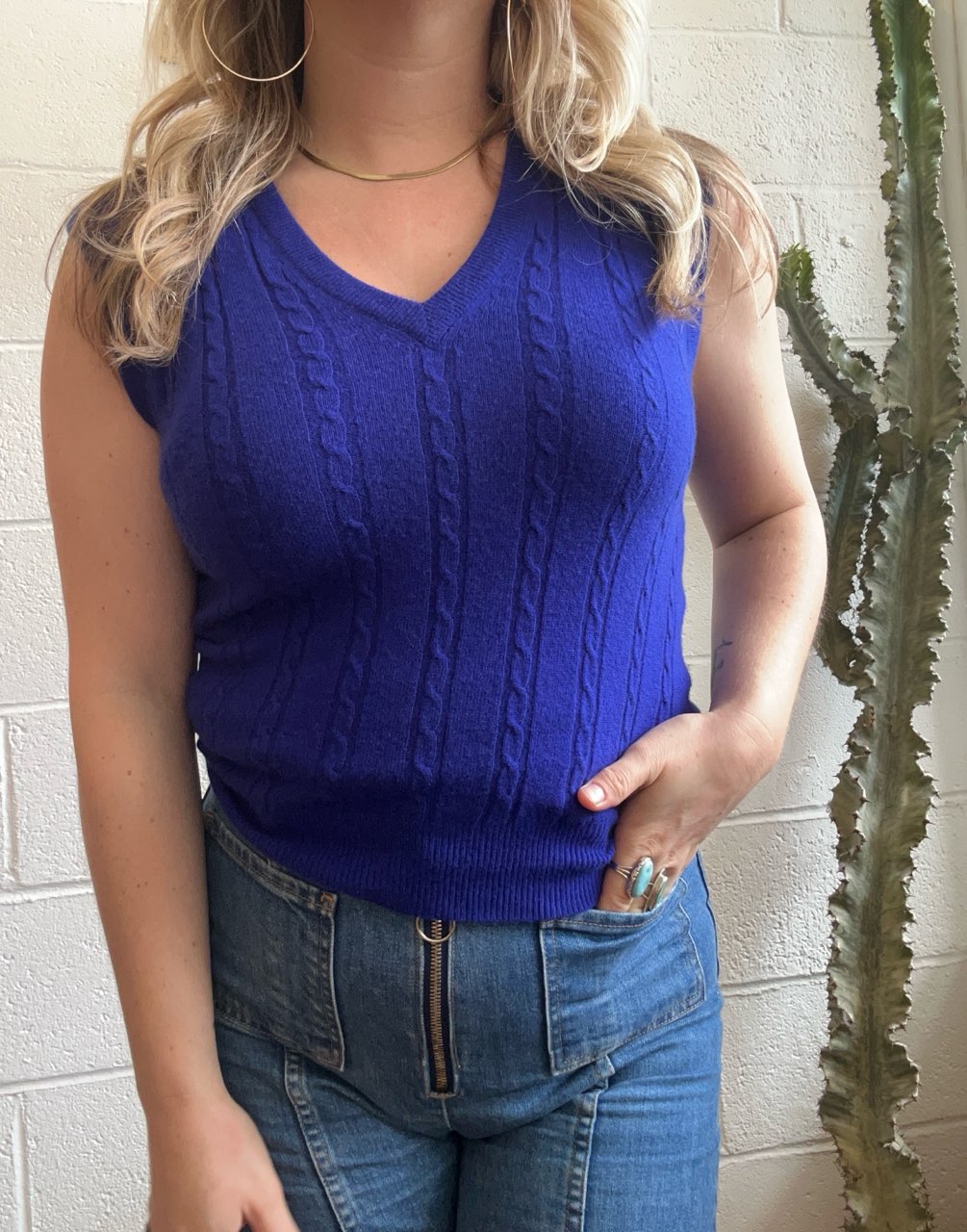 Vintage Blue Knit Vest