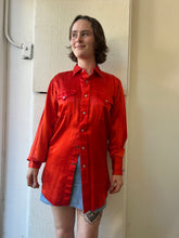 Load image into Gallery viewer, Vintage Red Satin Cauble Ranch Western Button Down