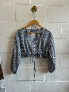 Pre-Loved Cotton Print Crop Top