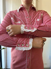 Load image into Gallery viewer, Vintage Red Check Western Dress