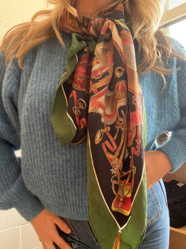 Vintage Equestrian Saddle Scarf