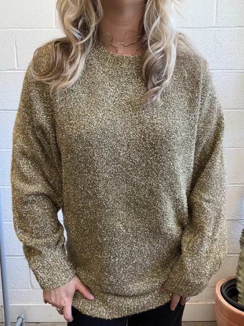 Pre-loved All Saints Gold Sparkly Sweater