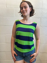 Load image into Gallery viewer, Vintage Striped Green / Navy Tank