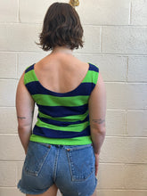 Load image into Gallery viewer, Vintage Striped Green / Navy Tank