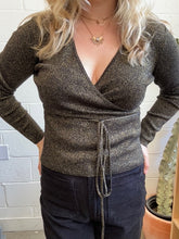 Load image into Gallery viewer, Vintage Black and Gold Sparkly Top