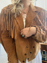 Load image into Gallery viewer, Vintage Suede Fringe Jacket