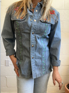 Vintage Lee Embroidered Denim Button Down