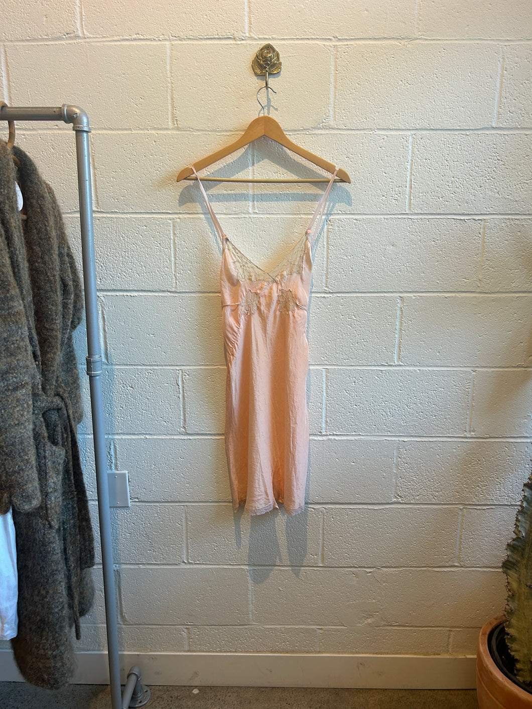 Antique 1930's / 1940's Silk Peach Nighty/Step In