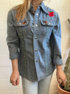 Vintage Lee Embroidered Denim Button Down