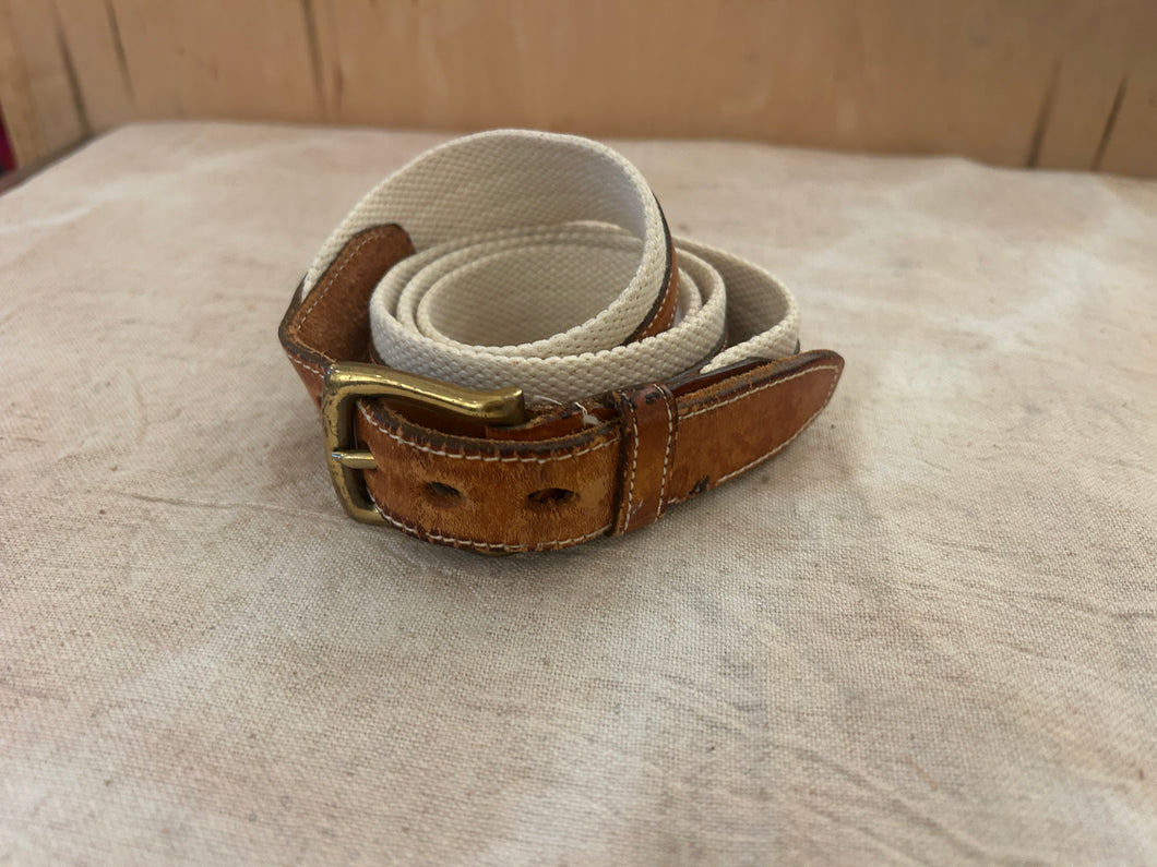Vintage Cream Tan Belt
