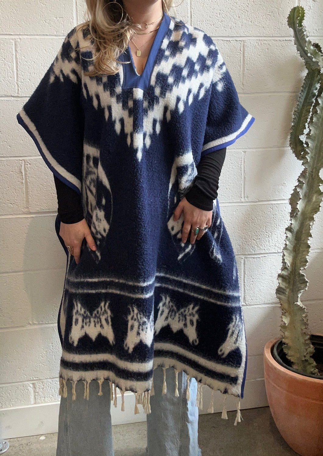 Vintage Equestrian Poncho