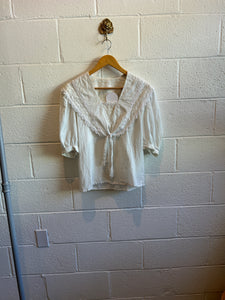 Vintage White Lace Tie Top