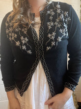 Load image into Gallery viewer, Vintage Beaded Black Cardigan