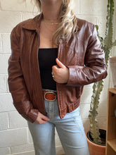 Load image into Gallery viewer, Vintage Brown Leather Jacket