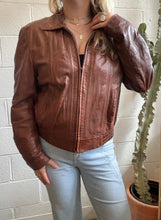 Load image into Gallery viewer, Vintage Brown Leather Jacket