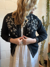 Load image into Gallery viewer, Vintage Beaded Black Cardigan