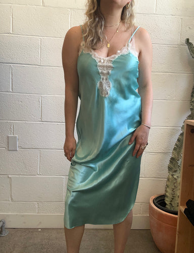Vintage Teal Slip Dress