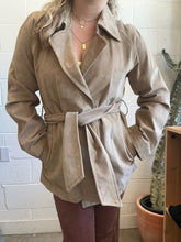 Load image into Gallery viewer, Vintage Suede Tan Wrap Jacket