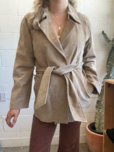 Load image into Gallery viewer, Vintage Suede Tan Wrap Jacket