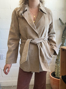 Vintage Suede Tan Wrap Jacket