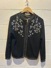 Load image into Gallery viewer, Vintage Beaded Black Cardigan
