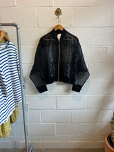 Load image into Gallery viewer, Vintage Sheer Black Bomber Jacket