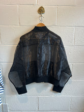 Load image into Gallery viewer, Vintage Sheer Black Bomber Jacket