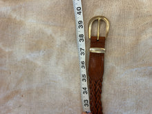 Load image into Gallery viewer, Vintage Brown Leather Braided Belt.
