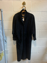 Load image into Gallery viewer, Vintage Long Black Suede Jacket