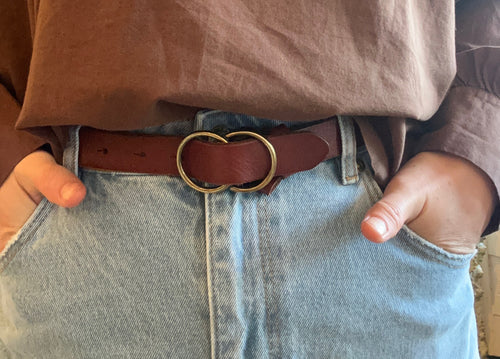 Vintage Brown Leather Belt
