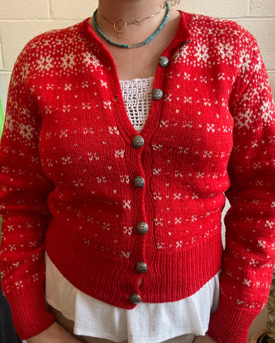 Vintage Red Knit Sweater