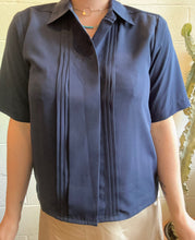 Load image into Gallery viewer, Vintage Navy Blouse
