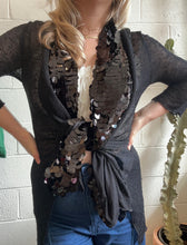 Load image into Gallery viewer, Vintage Black Sequined Sweater