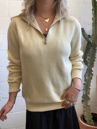 Pre-loved Ermenegildo Zegna Half Zip Cream Sweater