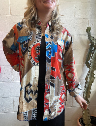 Vintage Wrangler Print Men's Button Down