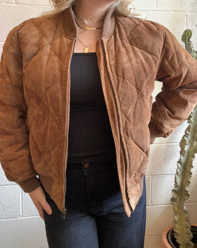 Vintage Quilted Eddie Bauer Suede Jacket