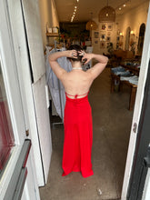 Load image into Gallery viewer, Vintage Red Crochet Halter Dress
