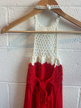 Load image into Gallery viewer, Vintage Red Crochet Halter Dress