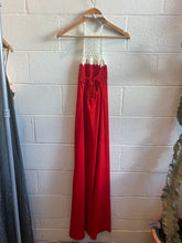 Load image into Gallery viewer, Vintage Red Crochet Halter Dress