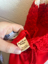 Load image into Gallery viewer, Vintage Red Crochet Halter Dress
