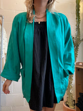 Load image into Gallery viewer, Vintage Turquoise I. Magnin Blazer Jacket