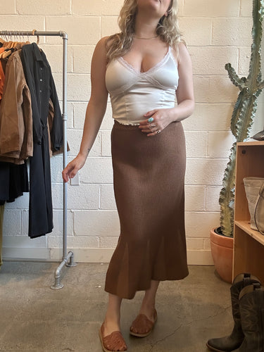 Vintage Brown Knit Skirt