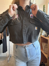 Load image into Gallery viewer, Vintage Cropped Patched Carhartt Button Down