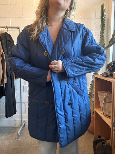 Vintage Blue Long Puffer Jacket