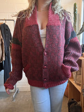 Load image into Gallery viewer, Vintage Red Print Cardigan