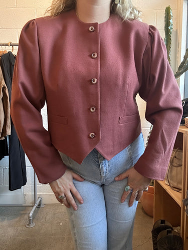 Vintage Button Down Cropped Jacket